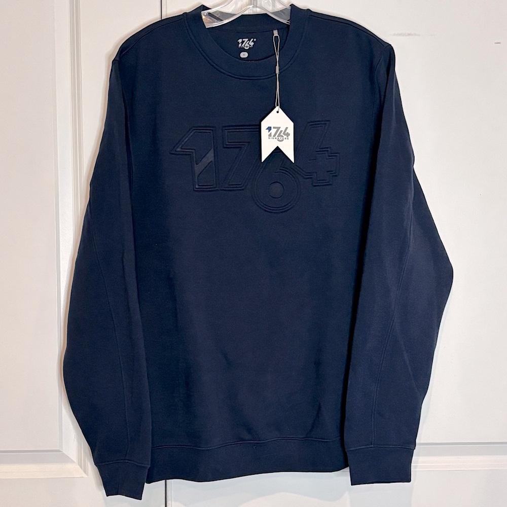 NWT 1764 Signature Golf Oliver Navy Blue Crew Logo Sweatshirt M